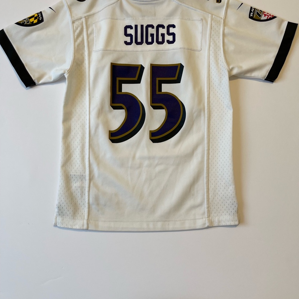 Youth Baltimore Ravens Terrell Suggs Nike White Game Jersey Size M - Picture 2 of 8